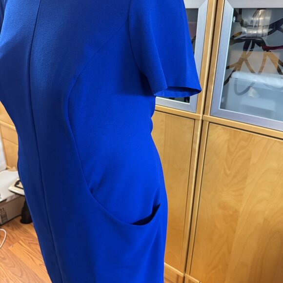 Eliza J Cobalt Blue Sheath Dress with Princess Seams and Pockets 16W - Picture 2 of 4